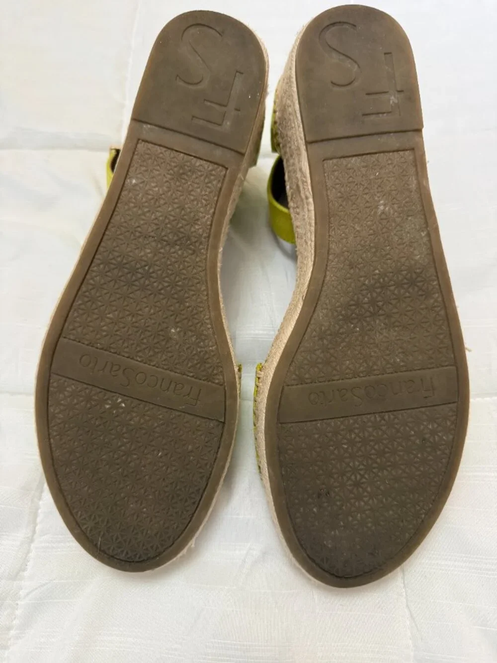 Franco Sarto Lime Green Suede Espadrille Sandals - Sz 10